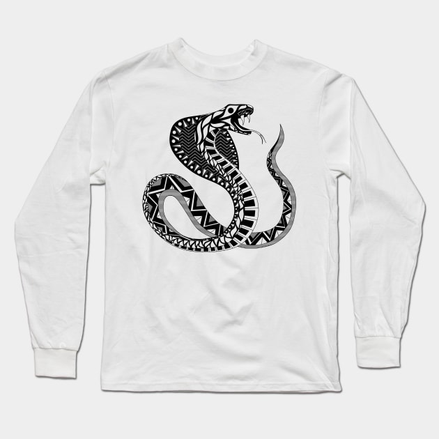 snake cobra ecopop Long Sleeve T-Shirt by jorge_lebeau